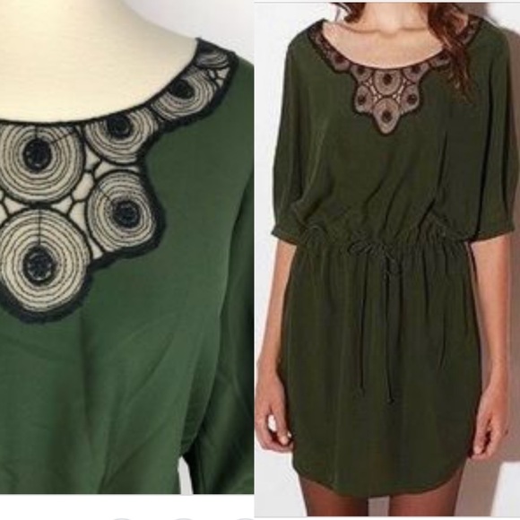 olive green chiffon dress